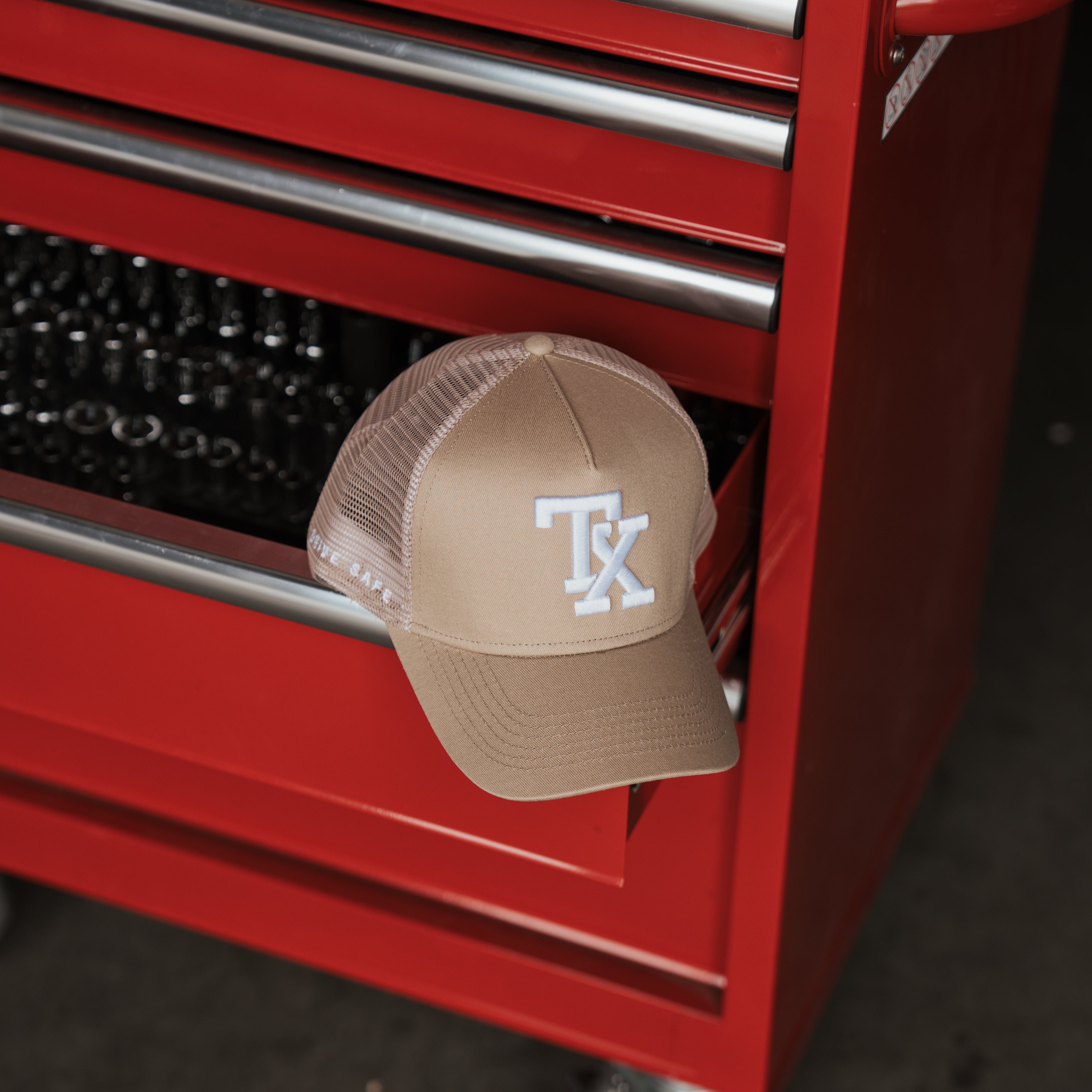 Texas TX - Tan "Drive Safe" Trucker