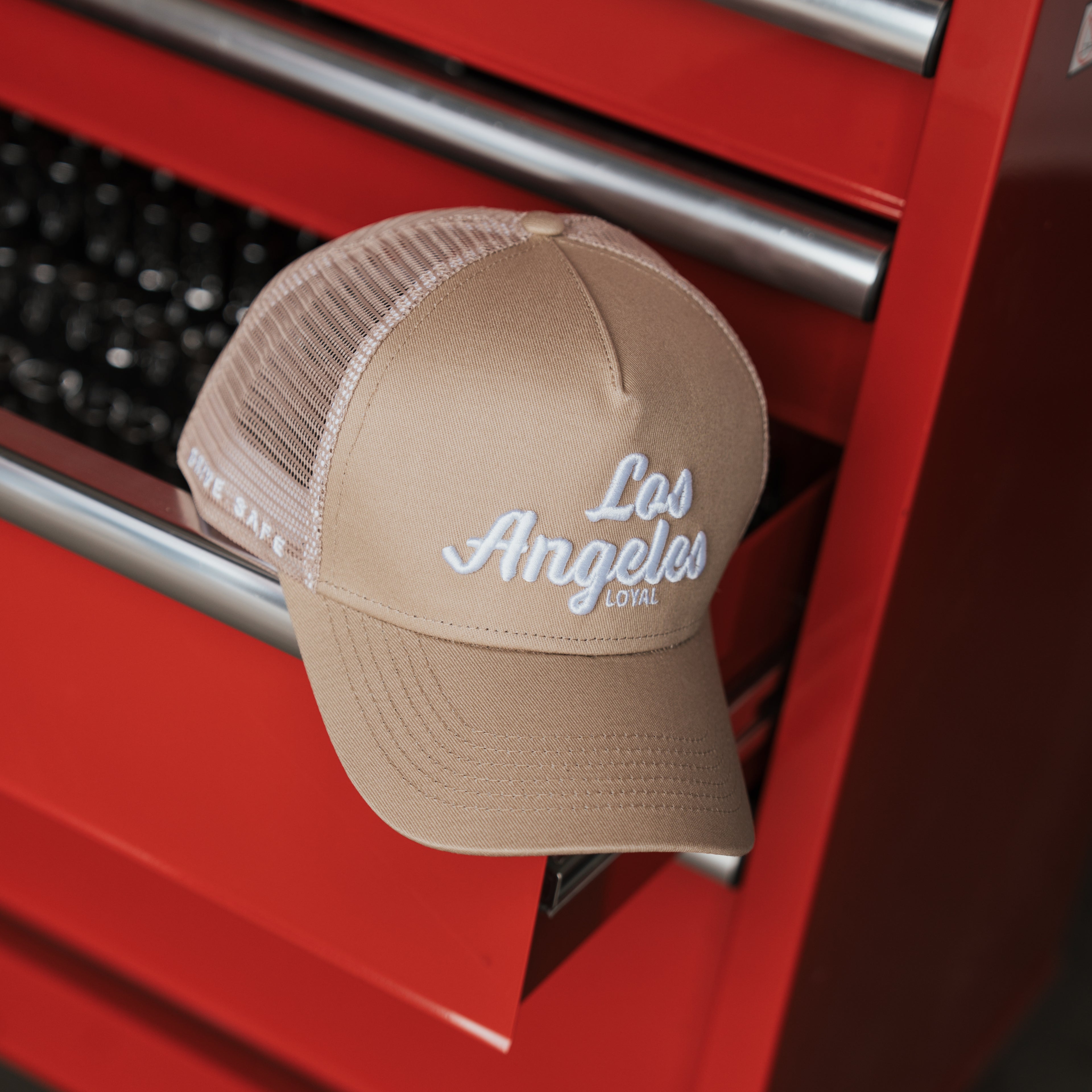 Los Angeles - Tan "Drive Safe" Trucker